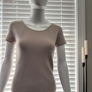 Giorgio Armani Italy | Sz 46(US8-10) | Beige Short Sleeve Knit Top | EUC